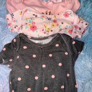 Gerber Baby Onesies in Pink and Gray